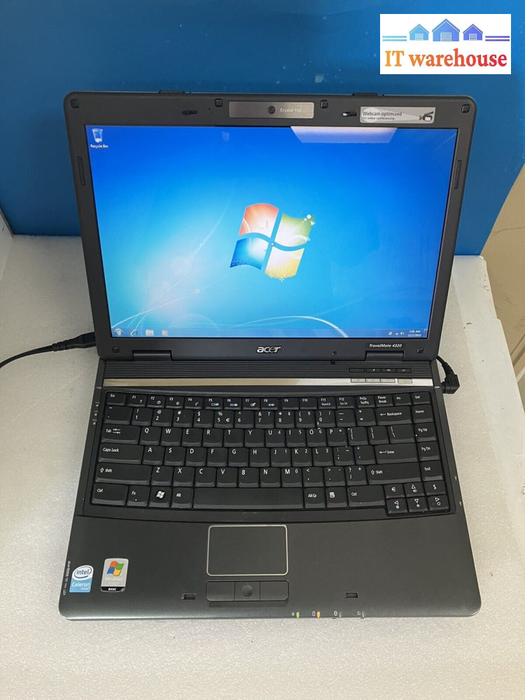 ~ Acer Travelmate 4320 14’ Laptop Intel Celeron 530 1.60Ghz 2Gb Ram 500Gb Xp Sp3