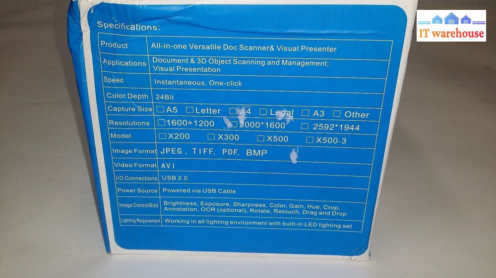 Aio Document Scanner & Visual Presenter - Windows/Mac/Linux Compatible (See Pic)