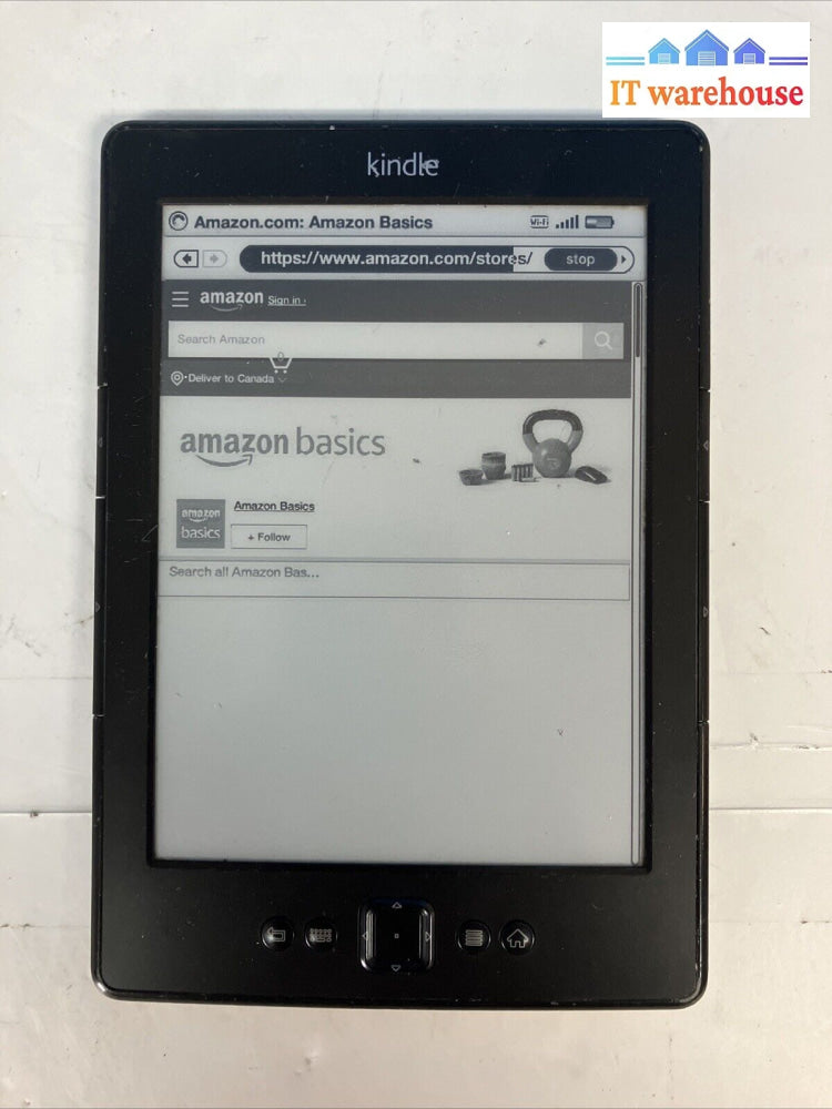 Amazon Kindle D01100 4Th-Gen Lightweight 6’’ Ebook Reader Wi-Fi Black ~