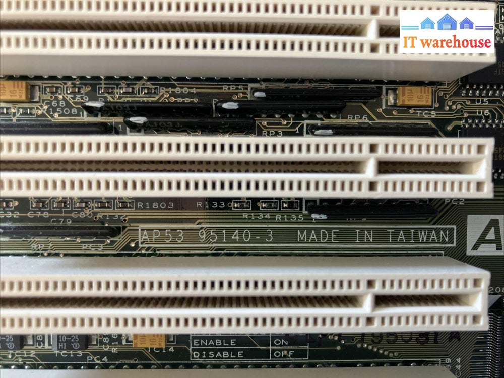 Aopen Ap53 Ap53-95140-3 Ps/2 Sdram Motherboard 48.87401.031 W/ Pentium 200 Cpu ~