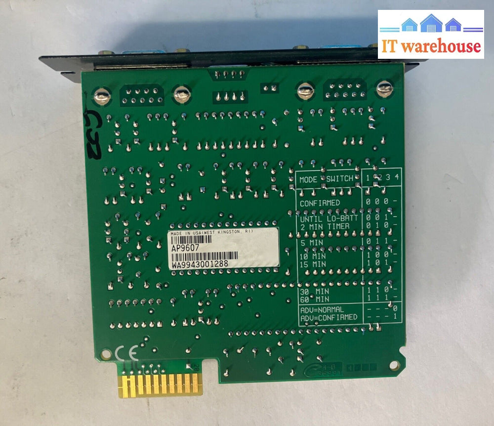 Apc Ap9607 2-Port Serial Interface Ups Expander Smart Slot Card