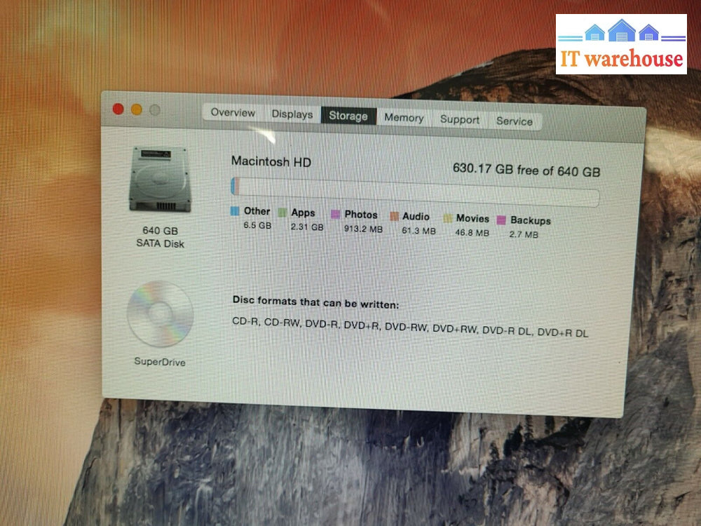 - Apple 20’ A1224 Imac Mid 2007 /C2D 2. 4Ghz/2Gb Ram/640Gb Hdd/Os 10. 11. 5