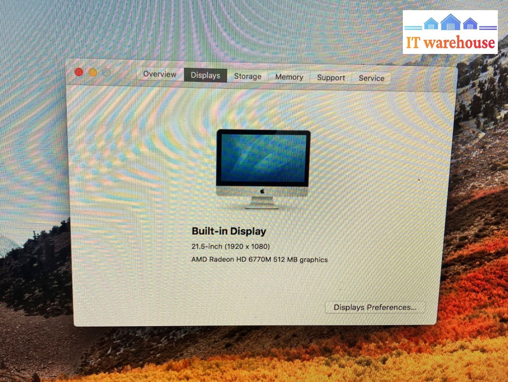 Apple A1311 21.5’ Imac Mid 2011 Desktop Intel I5-2500S Cpu / 8Gb Ram 1Tb Hdd ~