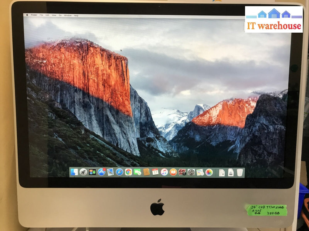 Apple Imac 24” Mid 2007 A1225 Intel C2D T7700 2.4Ghz 4Gb Ram 320Gb Hdd 10.11.6Os