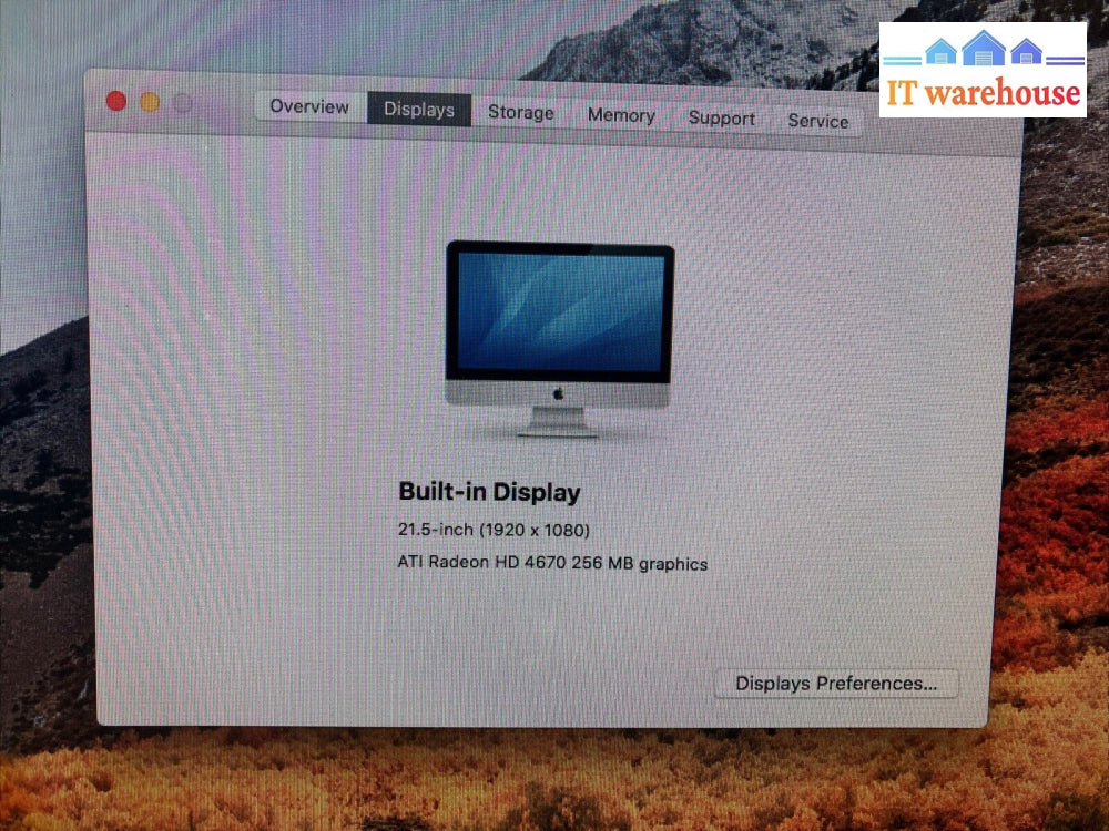 Apple Imac A1311 21.5’ Desktop Intel Core I5-2400S Cpu / 8Gb Ram 240Gb Ssd ~