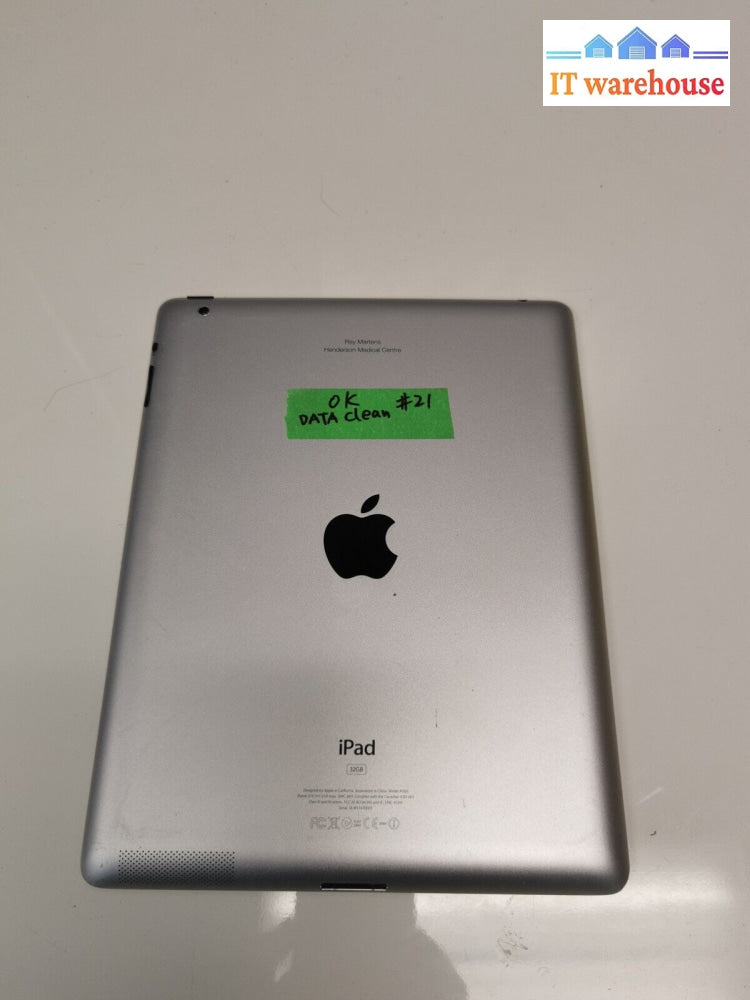 $ Apple Ipad 2 A1395 Silver 9.7’ 32 G Wifi Tested