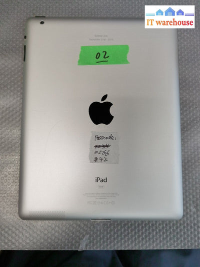 $ Apple Ipad 2 A1395 Silver 9.7’ 32 G Wifi Tested (Touch Screen Peel Off)