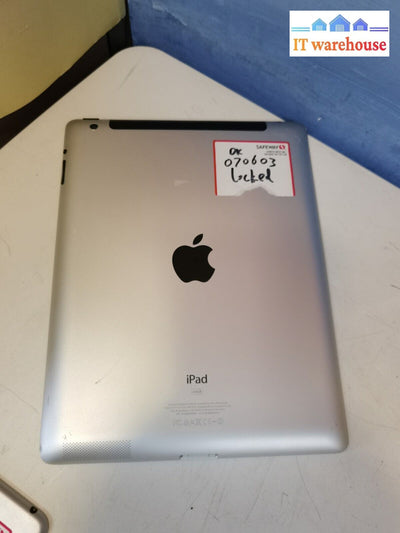 $ Apple Ipad 64Gb Tablet Silver A1430 (Power On Tested)