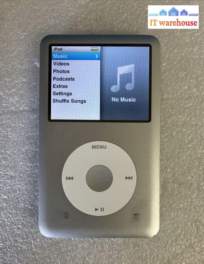 Apple Ipod Classic 6Th Generation A1238 Silver 80Gb *Tested/Works Great* ~