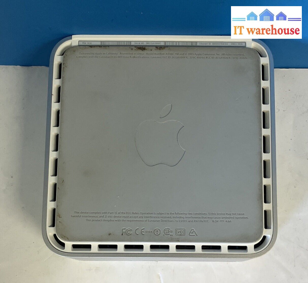 Apple Mac Mini A1103 Desktop Powerpc G4 Cpu / 512Mb Ram 40Gb Hdd/ Macos 10.4 ~