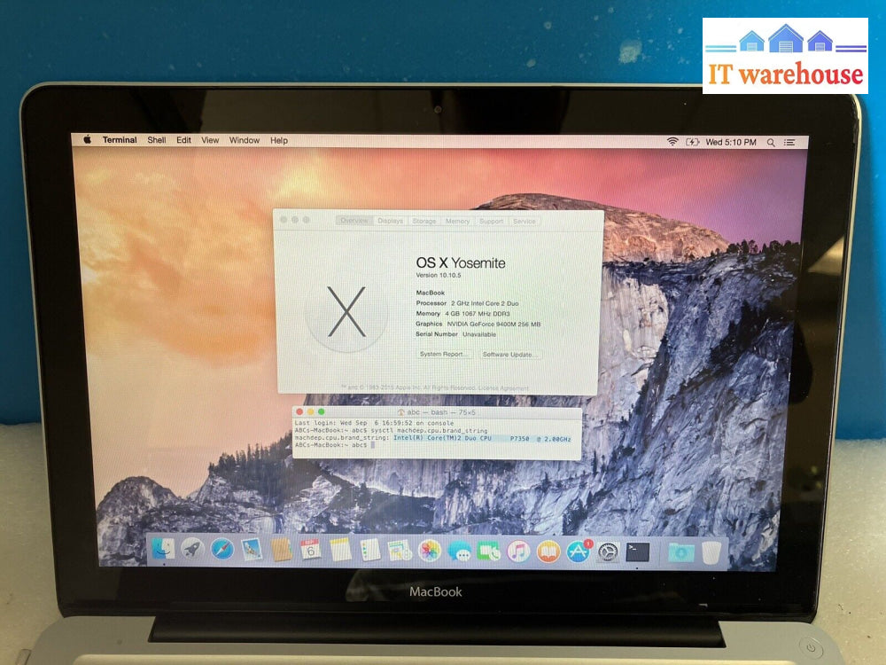 ~ Apple Macbook Pro Late 2008 13’ Laptop Core 2 Duo / 4Gb Ram 320Gb Hdd (Read)