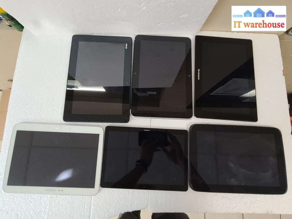 - (As Is) 6X Mixed Brand 9~ 10 Inch Tablet Asus Lenovo Samsung...