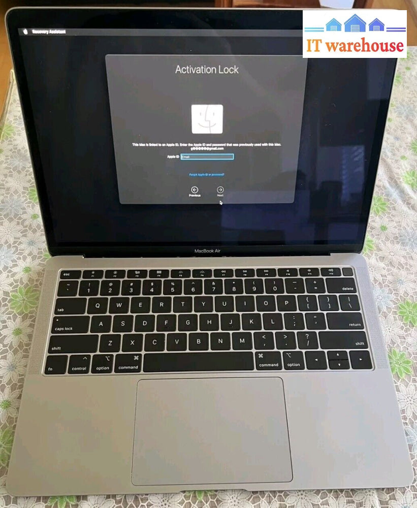 (As Is) Apple Macbook Air 2018 A1932 13’’ Laptop - (No Ac No Os Read)