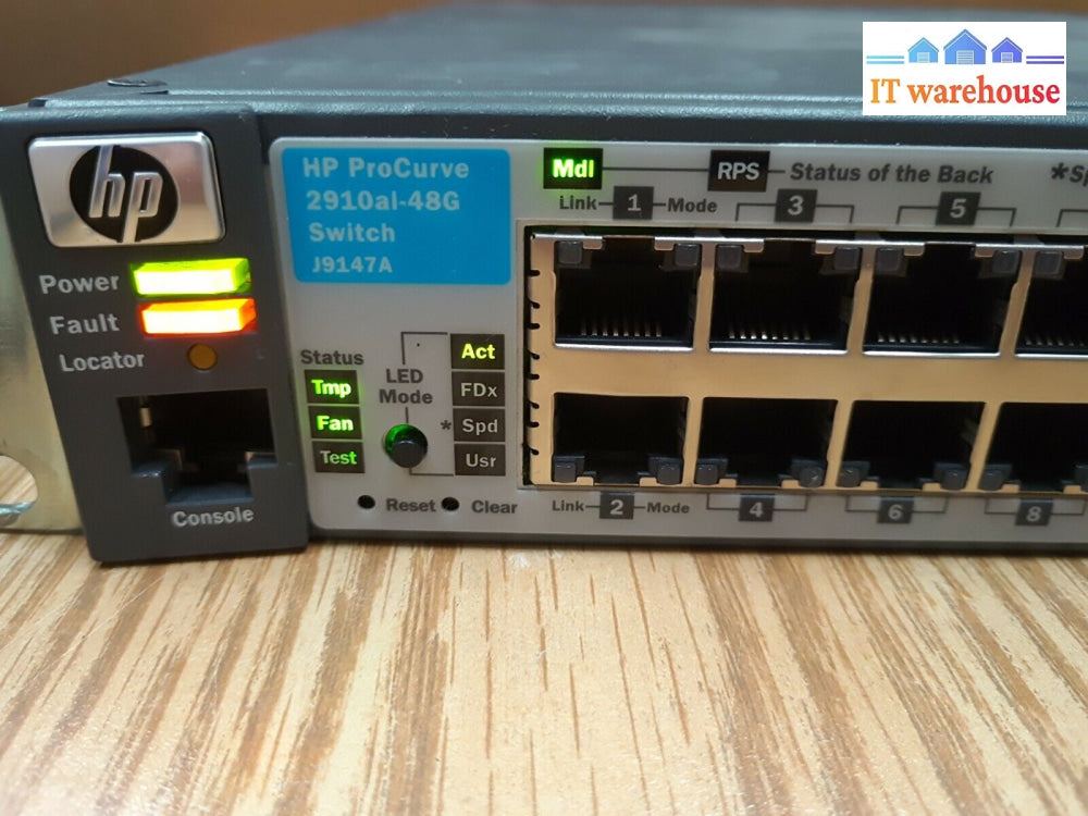 - (As Is) Hp J9147A Procurve 2910Al-48G 48 Gigabit Ports Switch W/10-Gbe Module