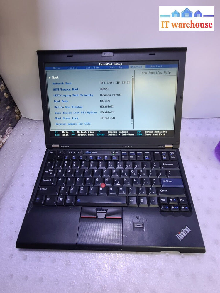 - (As Is) Lenovo Thinkpad X220 12’ Laptop W/ I5-2520M/ 2Gb Ram (Kb Dead Read*)