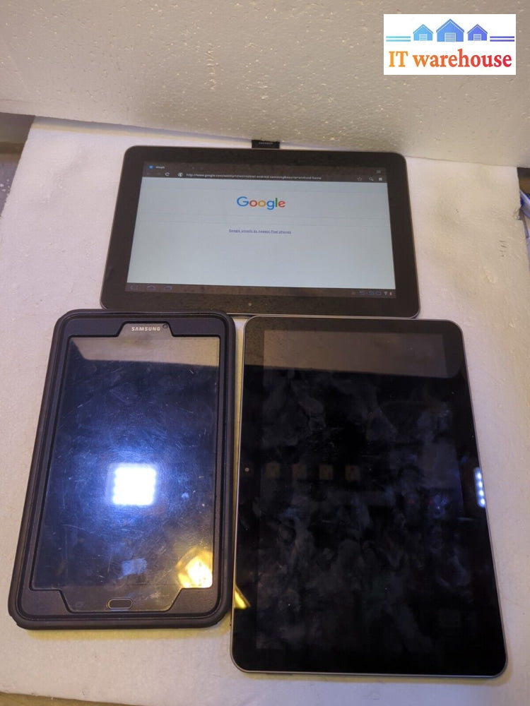 - (As Is Read) Lot Of 3 Mixed Samsung Tablets Gt-P7100/Gt-P7510/