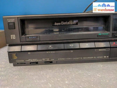 - (As Is) Sony Stereo Hifi Super Betamax Video Cassette Recorder Sl-Hf600