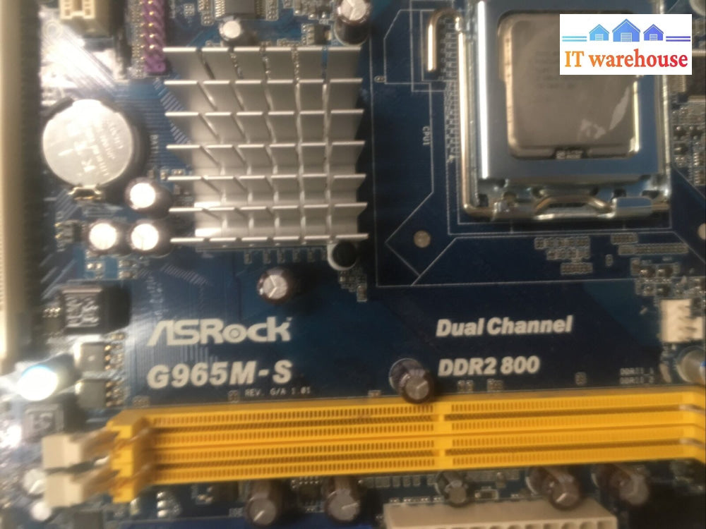 + Asrock G965M-S Ddr2 Atx Motherboard W/ Intel E5200 Cpu I/O Plate