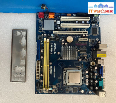 Asrock G965M-S Lga 775 Ddr2 Atx Motherboard With Intel E6300 Cpu + I/O Shield ~