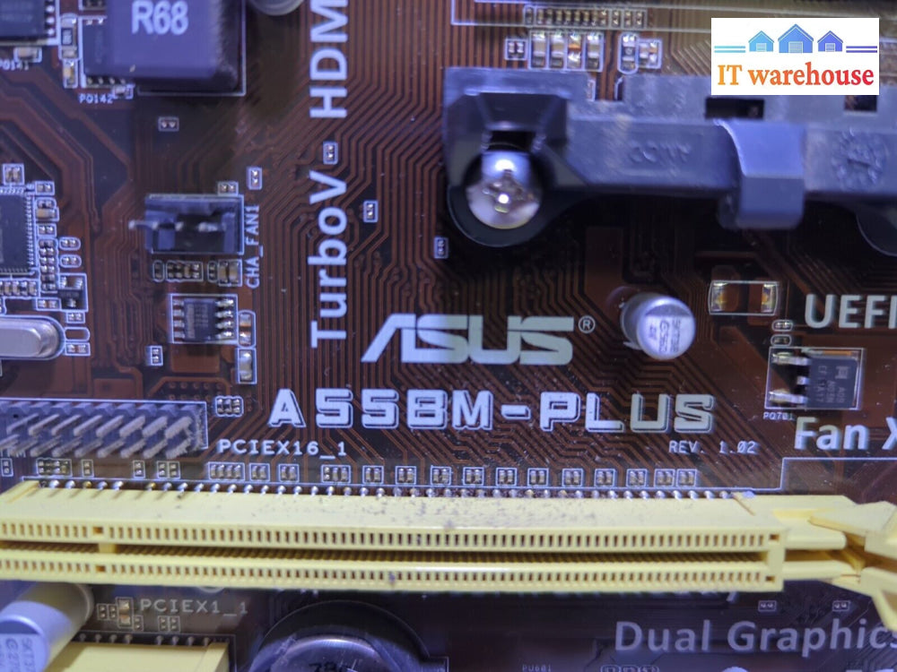 Asus A55Bm-Plus Fm2 Motherboard W/Amd A8-5600K Cpu/ 8Gb Ddr3 /Io Shield Tested -