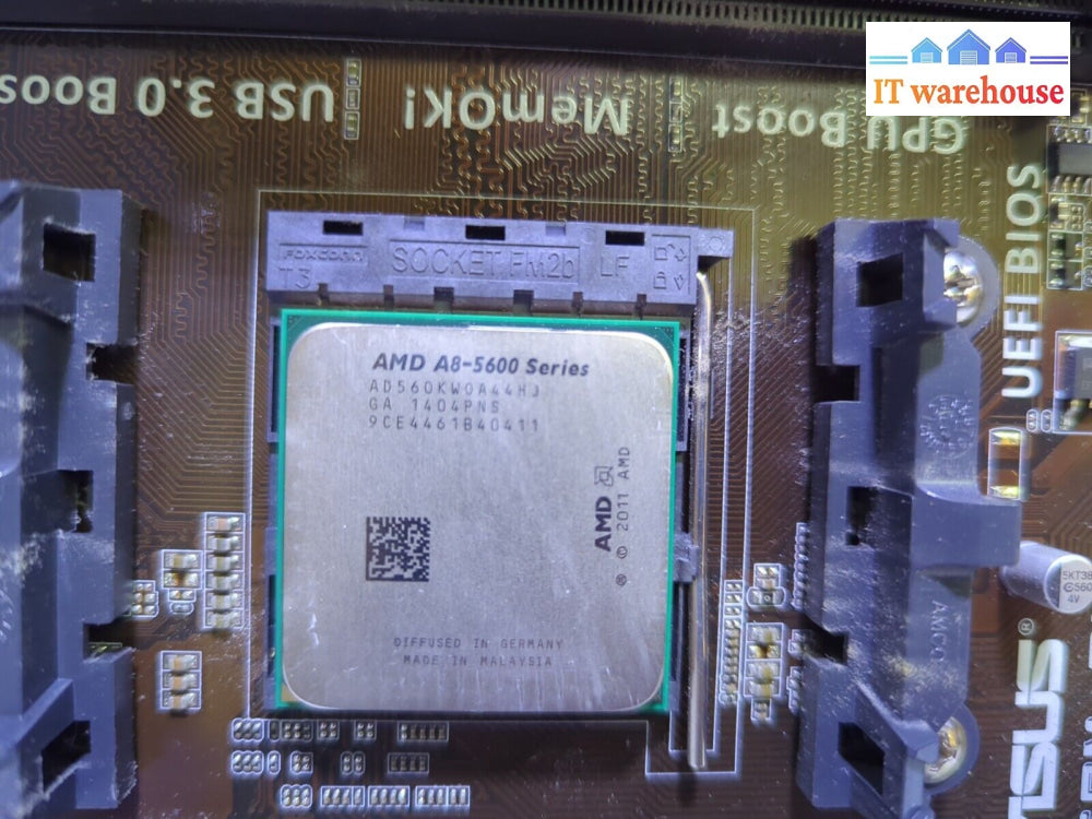 Asus A55Bm-Plus Fm2 Motherboard W/Amd A8-5600K Cpu/ 8Gb Ddr3 /Io Shield Tested -