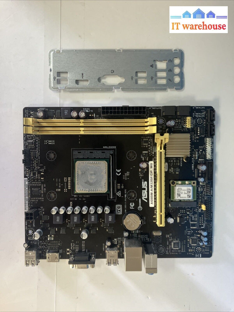 Asus A68Bm-A/M32Bf/Dp_Mb Fm2 + Motherboard With Wi-Fi Card + Amd A10-7800 R7 Cpu~