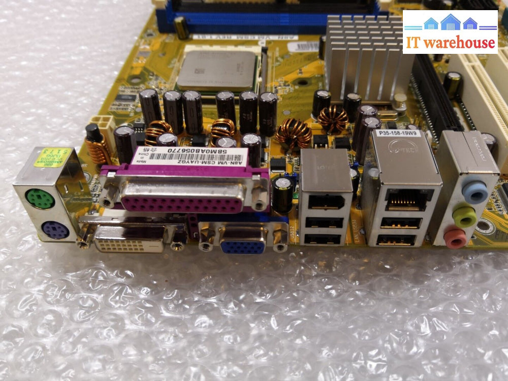 + Asus A8N-Vm Csm/Nbp Motherboard With I/O Plate & Amd Athlon 64 3500 2.2Ghz