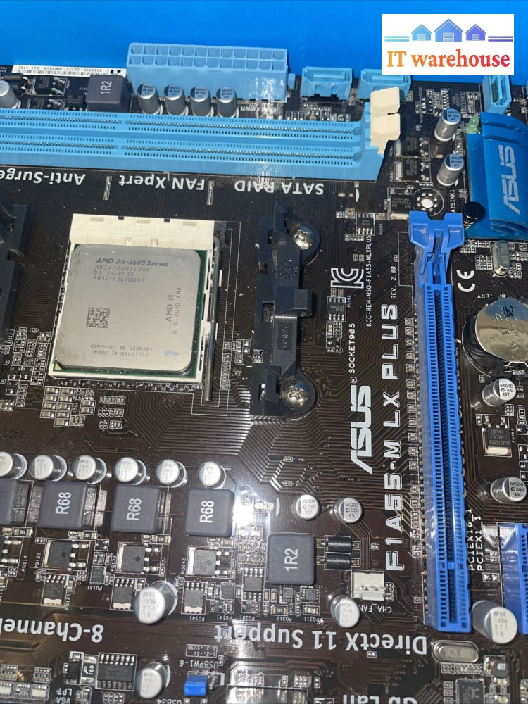 Asus F1A55-M Lx Plus R 2.0 Socket Fm1 Amd Micro Atx Motherboard + A6-3600 Cpu