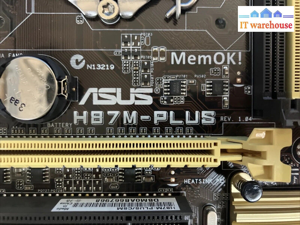 Asus H87M-Plus Socket Lga1150 Ddr3 Microatx Motherboard With I/O Shield