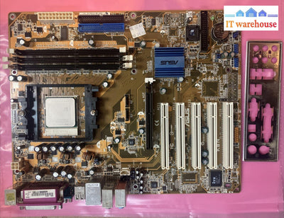 Asus K8N-Uayz Socket 754 Am2 Ddr1 Motherboard W/ Amd Athlon 64 Cpu & Io Shield ~