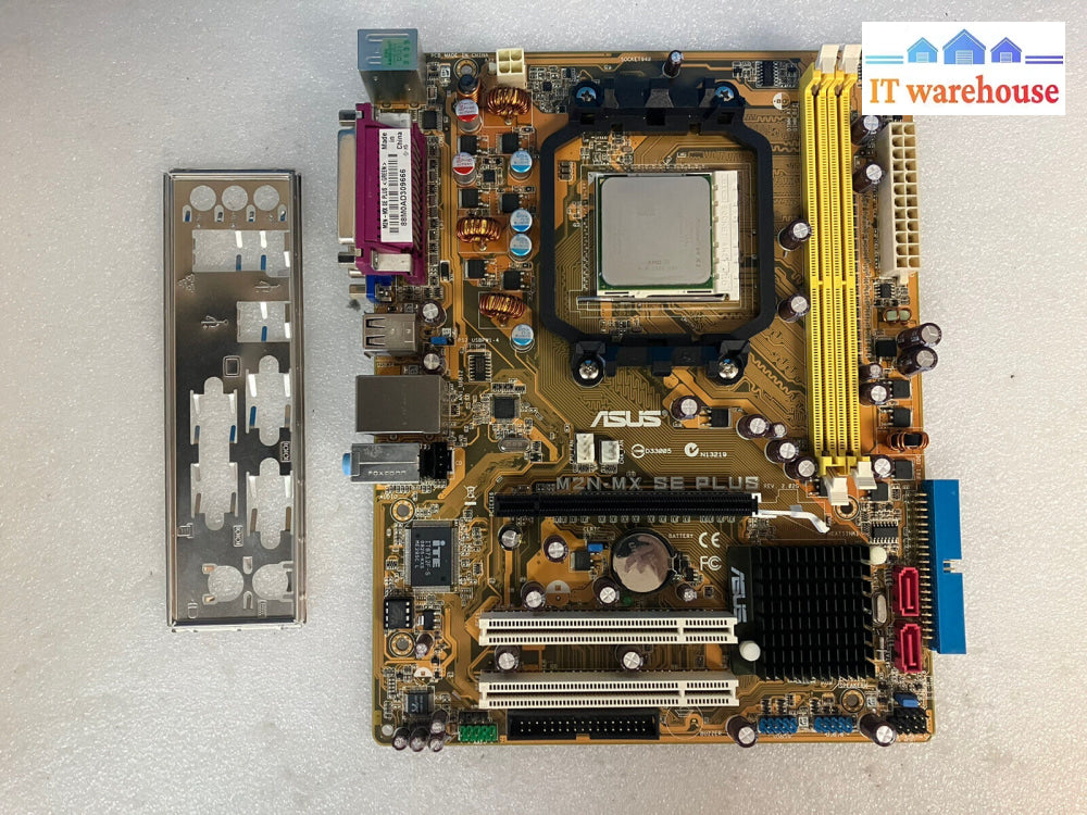 ~ Asus M2N-Mx Se Plus Motherboard W/ Amd Athlon 64 X2 Cpu & I/O Shield