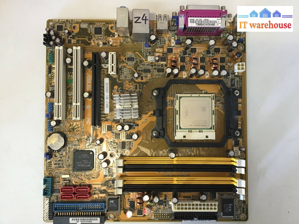 Asus M2Nbp-Vm Csm Motherboard Am2/Am2 + I/O Plate (No Cpu) Tested