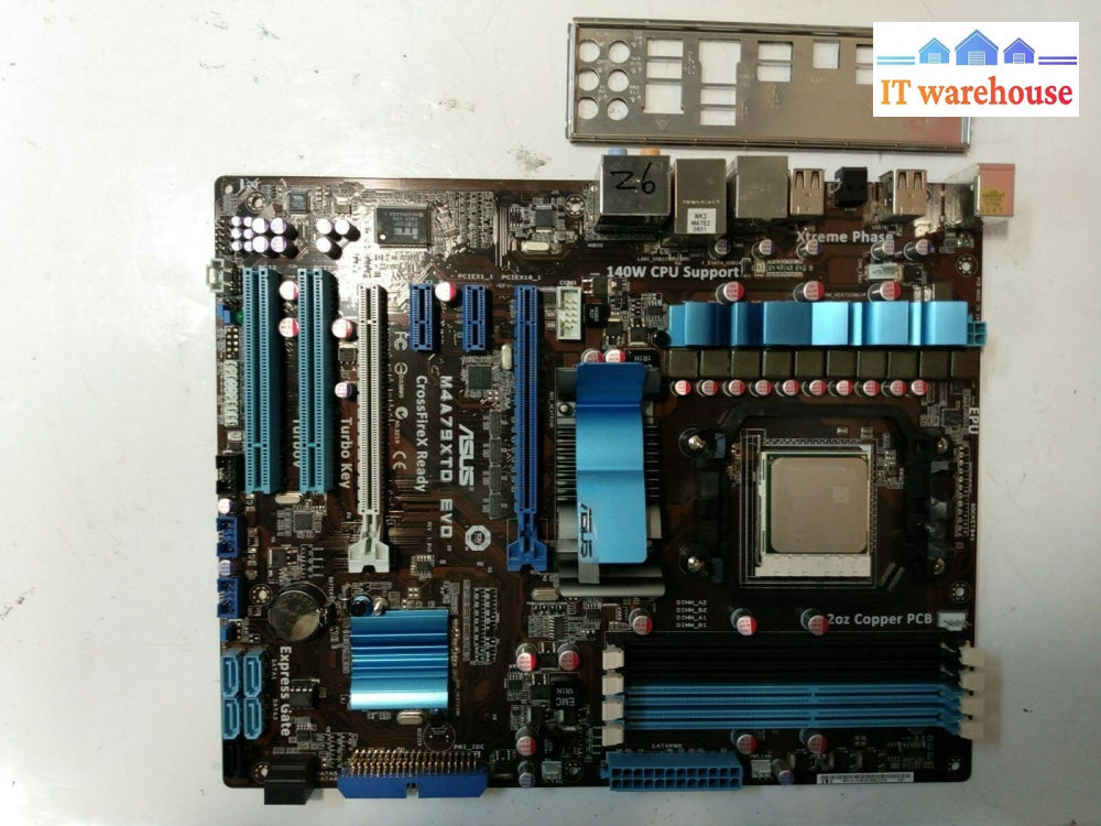 Asus M4A79Xtd Evo Motherboard Am3 W/Amd Phenom Ii X2 550 3.1Ghz + I/O Plate Tested