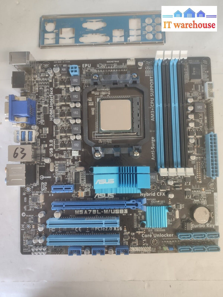 Asus ‎M5A78L-M/Usb3 Socket Am3 Motherboard Matx With Fx6300 3.9Ghz Quadcore Cpu~