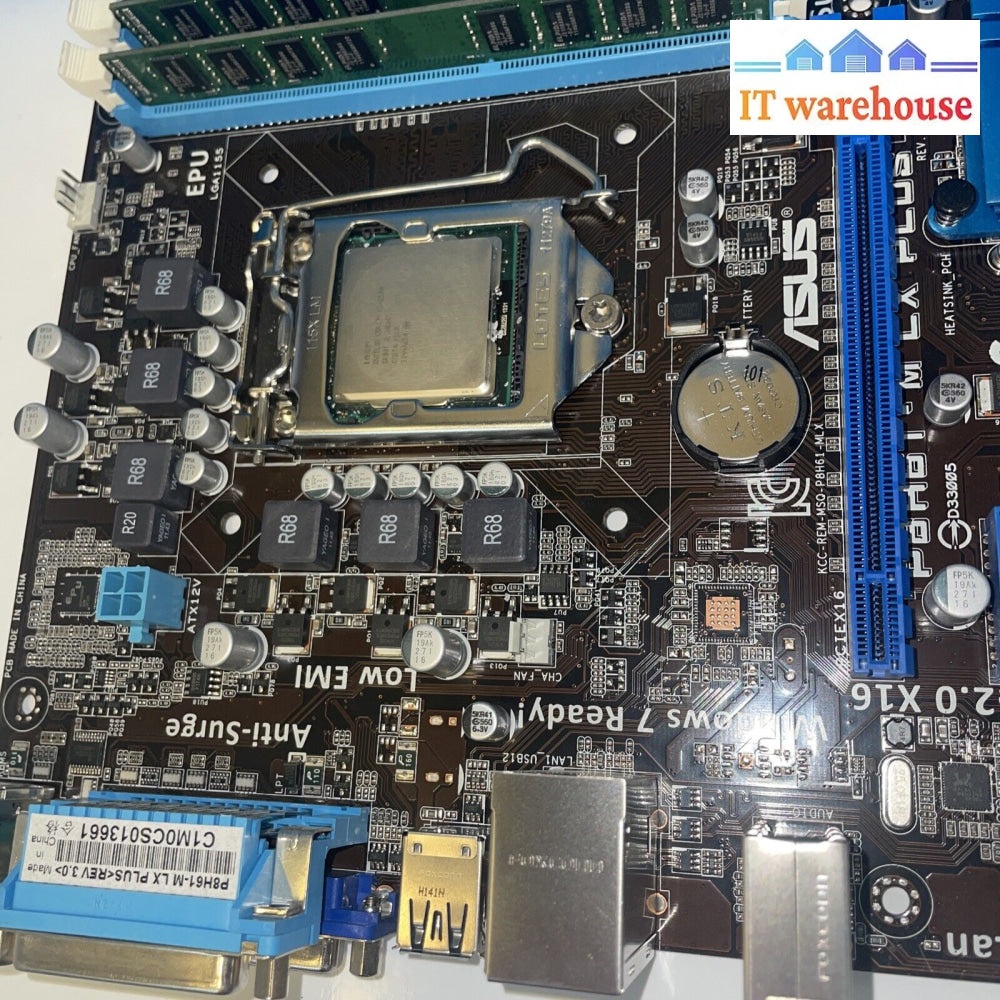 Asus Motherboard P8H61-M Lx Plus + I5-2500 / 2×4Gb Memory