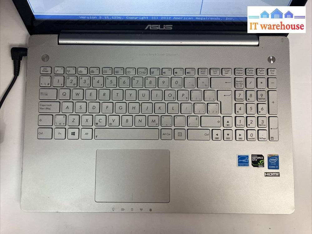 Asus N550J 15.6’ Laptop Intel I7-4710Hq Cpu / 2Gb Ram No Hdd (As Is Read) ~