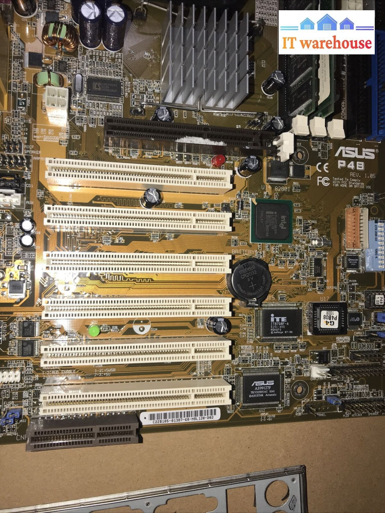 Asus P4B Socket 478 Motherboard W/1.7Ghz Pentium 4 Cpu + Ram + I/O Shield