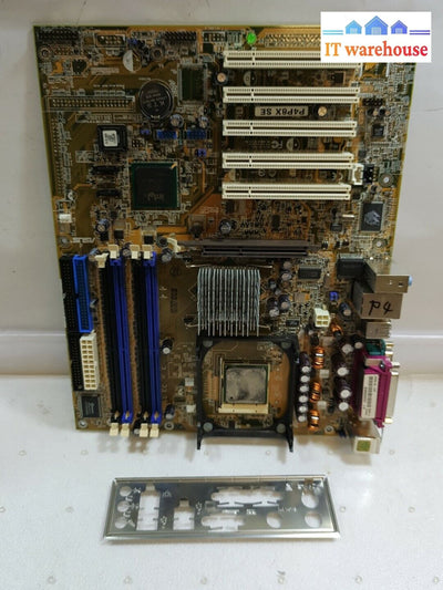 - Asus P4P8X Se Motherboard W/ P4 2.8Ghz Cpu & I/O Plate