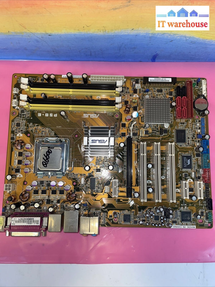 Asus P5B-E Atx Motherboard Intel Socket 775 Pcie Sata Raid + Q6600 (No Io Plate)