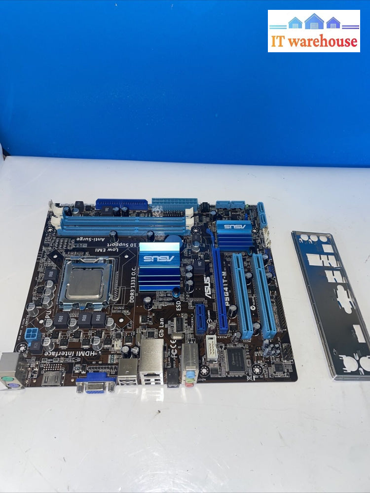 Asus P5G41T-M Lga 775 Hdmi Motherboard W/ E5700 Cpu + I/O Shield