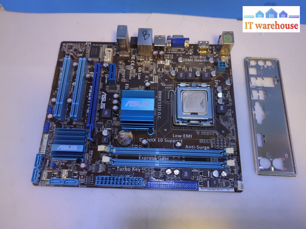 Asus P5G41T-M Lga 775 Motherboard W/ E5500 Cpu + I/O Shield Tested -