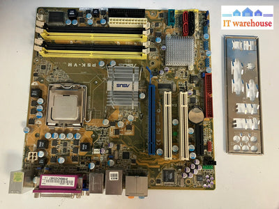 ~ Asus P5K-Vm Lga775 Ddr2 Motherboard W/ Core 2 Quad Q6600 Cpu & I/O Shield