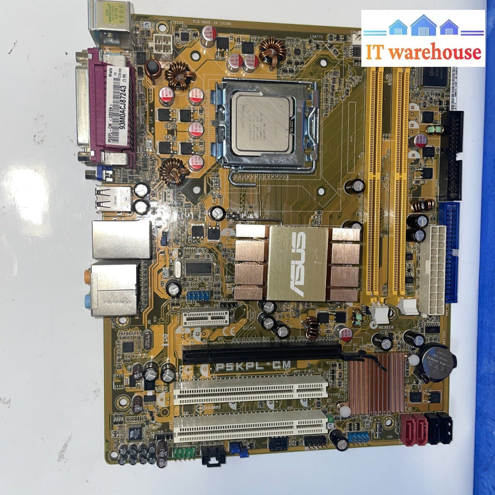 Asus P5Kpl-Cm Lga775 Atx Motherboard With E7400 Cpu (No Io Plate)