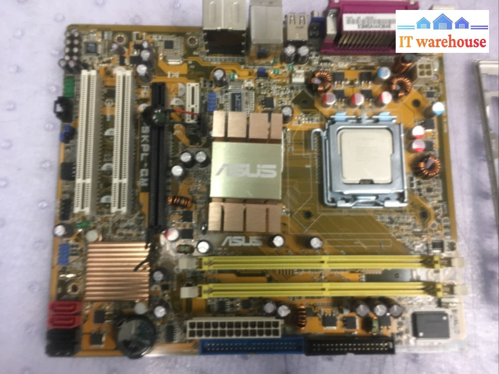 + Asus P5Kpl-Cm Lga775 Atx Motherboard With Intel E7200 Cpu W/ Plate