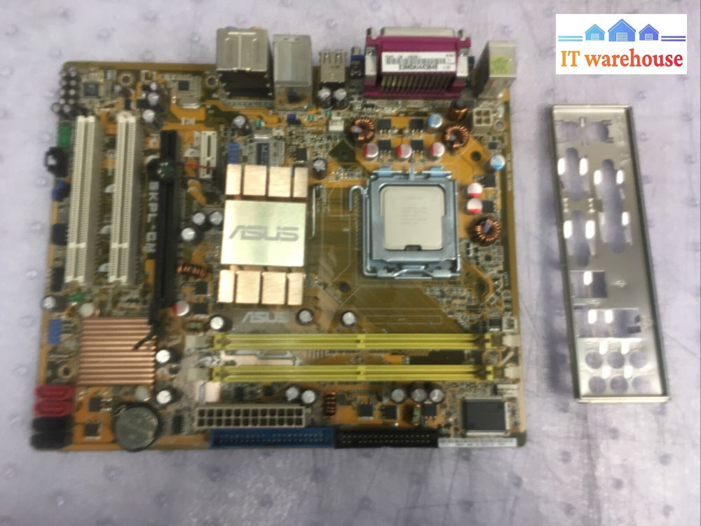 + Asus P5Kpl-Cm Lga775 Atx Motherboard With Intel E7200 Cpu W/ Plate