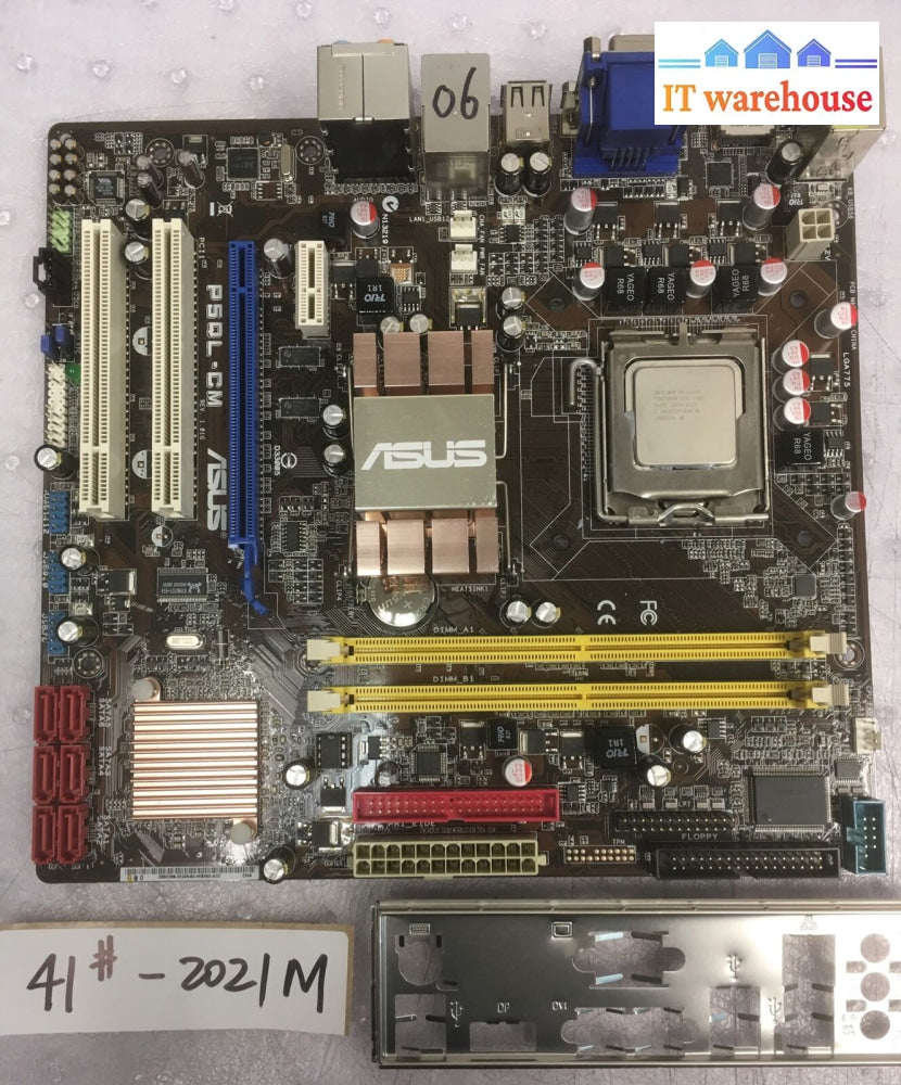 + Asus P5Ql-Cm Intel G43 Lga 775 Motherboard & I/0 Plate E5400 Cpu