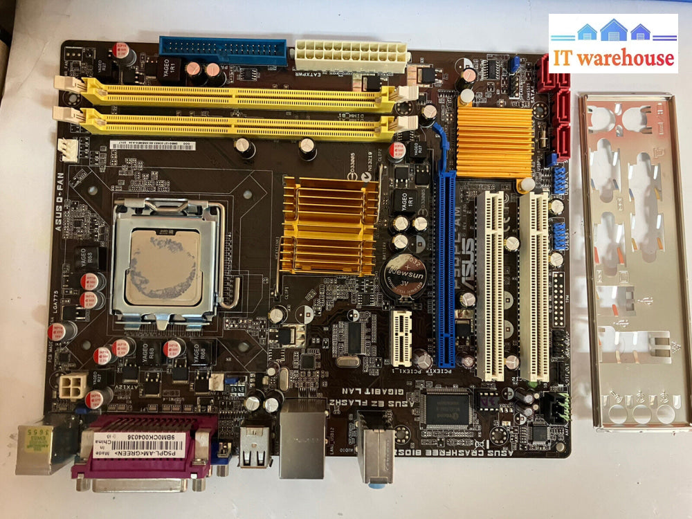 ~ Asus P5Qpl-Am Lga 775 M-Atx Motherboard W/ Pentium E5300 Cpu + I/O Shield