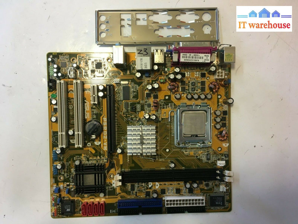 Asus P5Rd2-Vm Socket Lga775 Motherboard W/ Pentium D Cpu + I/O Shield Tested