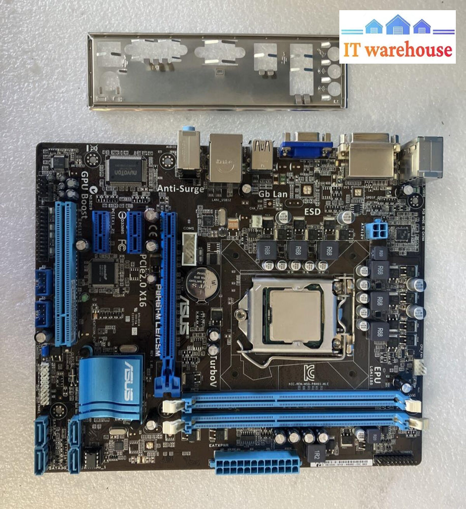 Asus P8H61-M Le/Csm Lga 1155 Ddr3 Motherboard With I3-2100 Cpu & I/O Shield ~