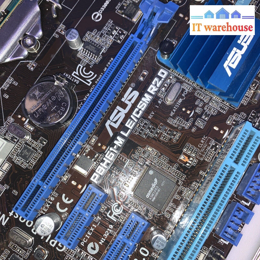 Asus P8H61-M Le/Csm R2.0 Intel H61 Lga1155 Motherboard W/ I/O Plate & Cpu